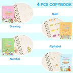 Sank Magic Practice Copybook Set Of 4 Books With Pen & Refills Reusable