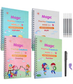 Sank Magic Practice Copybook Set Of 4 Books With Pen & Refills Reusable