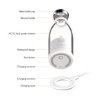 Portable Mini Speed Juicer Blender 350ml – Rechargeable, 6 Blades (White/Pink)